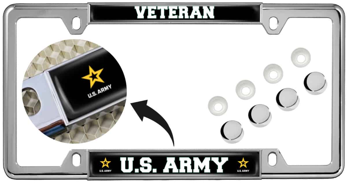 U.S. Army Veteran with Star Logo - Car Metal License Plate Frame Questions & Answers