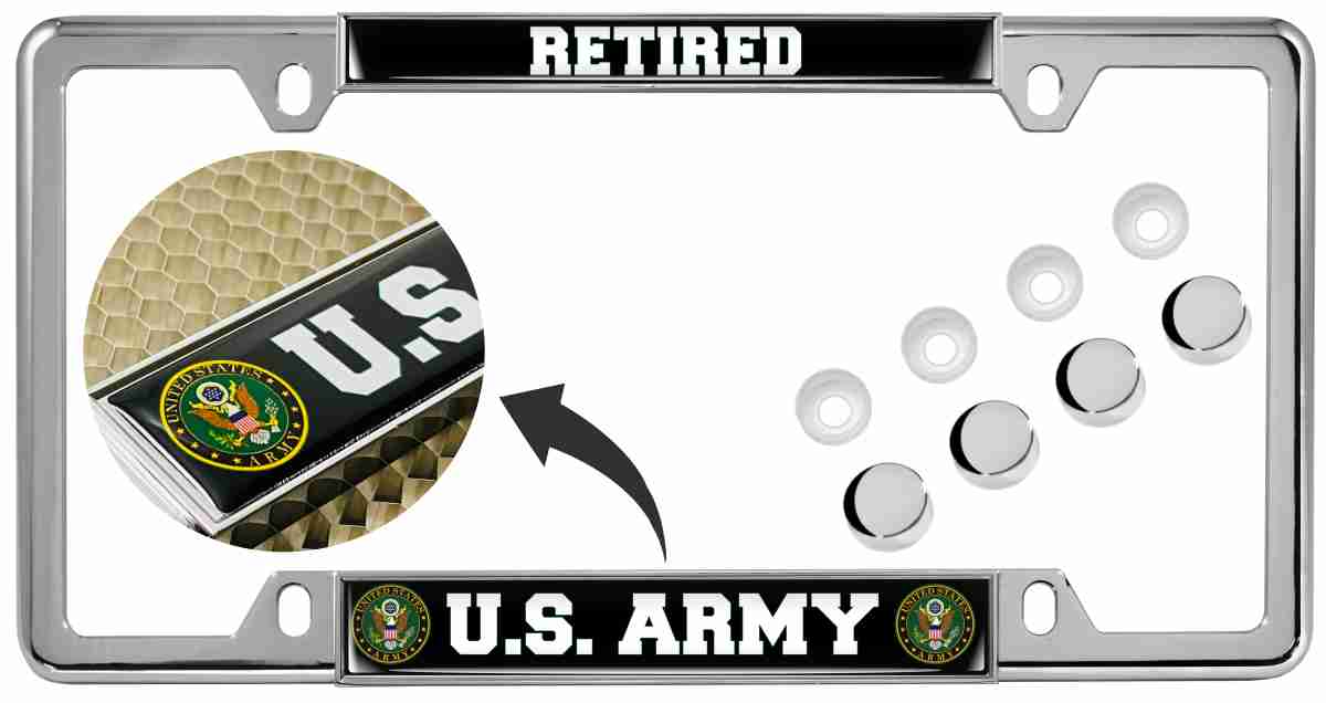 U.S. Army Retired - Car Metal License Plate Frame Questions & Answers