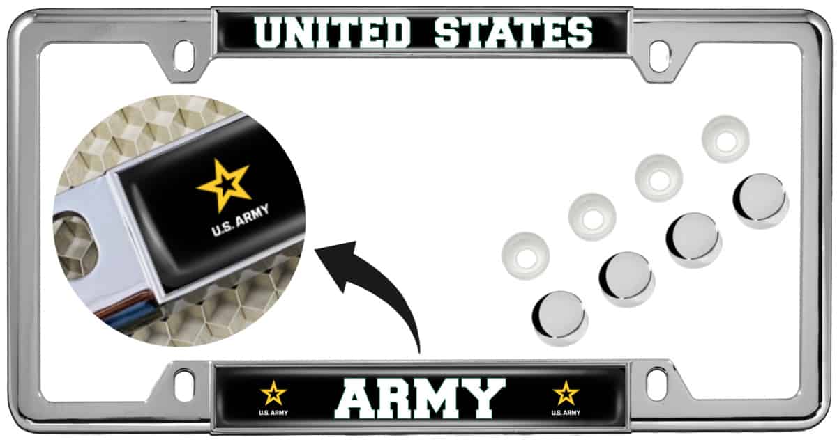 U.S. Army with Star Logo - Car Metal License Plate Frame Questions & Answers