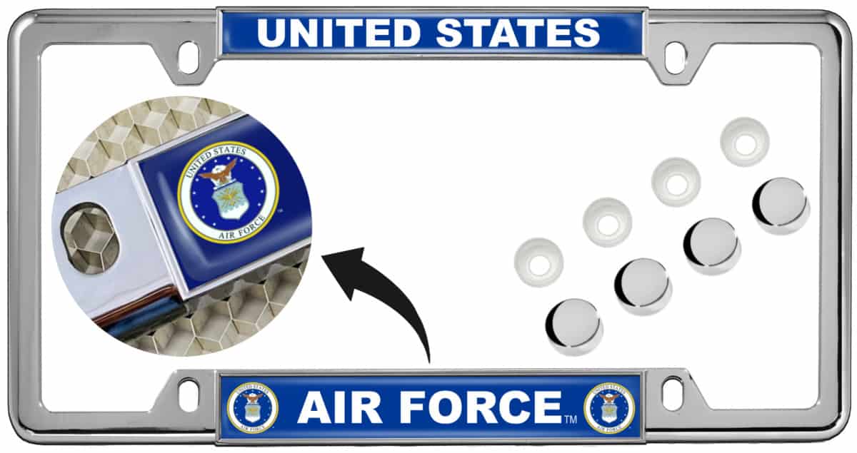 USAF - U.S. Air Force - Car Metal License Plate Frame Questions & Answers