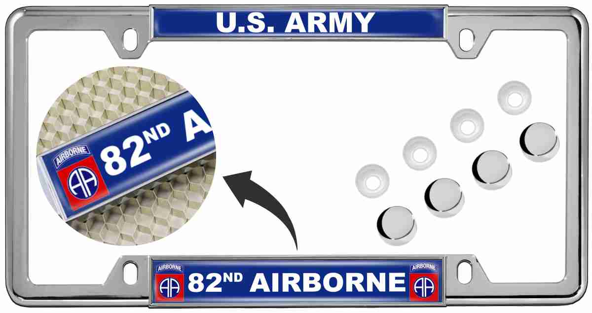 U.S. Army 82nd Airborne - Car Metal License Plate Frame Questions & Answers