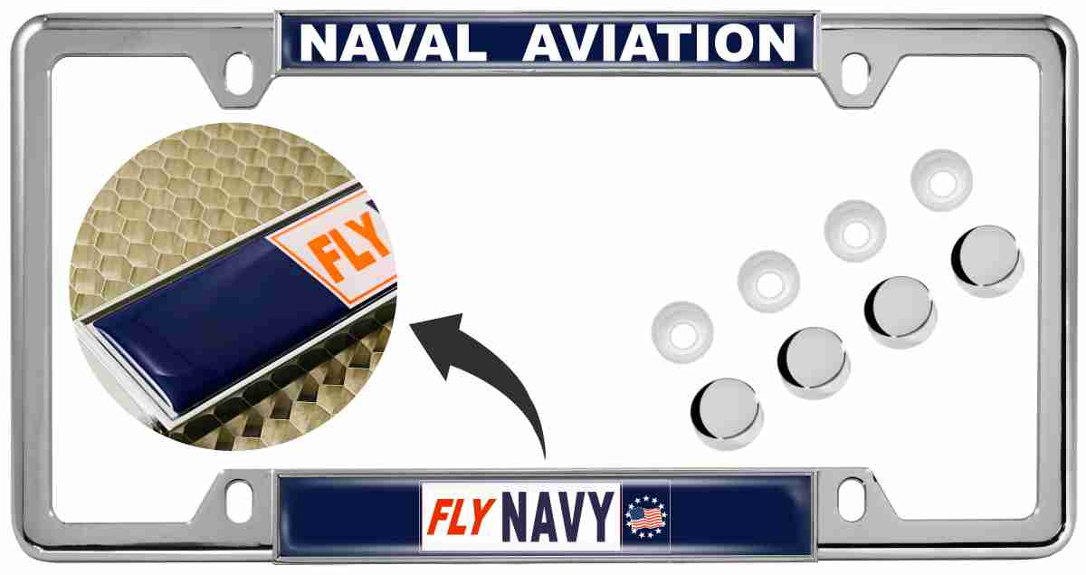 Naval Aviation - Fly Navy - Car Metal License Plate Frame Questions & Answers