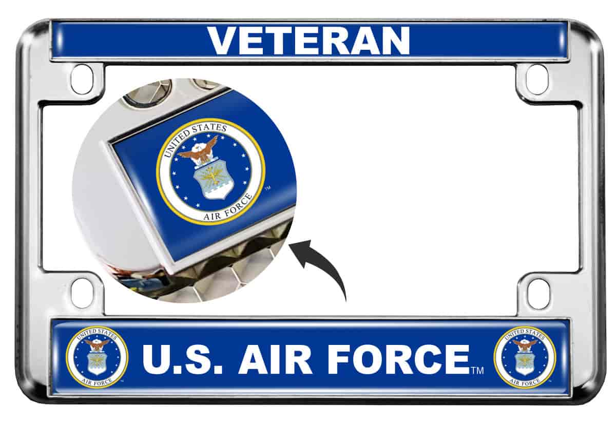 How is the artwork on the license plate frame created?