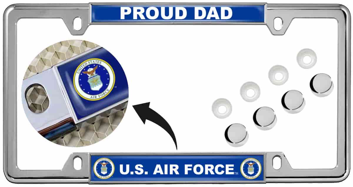 What other color options are available for the license plate frame?