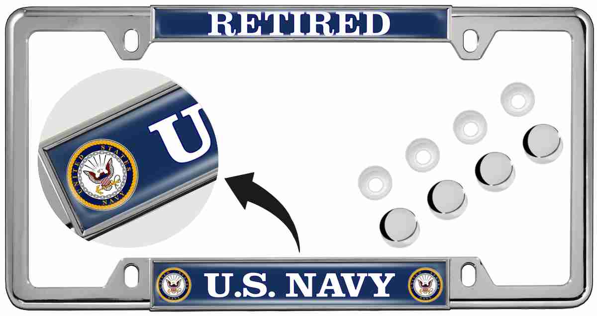 U.S. Navy Retired - Car Metal License Plate Frame Questions & Answers