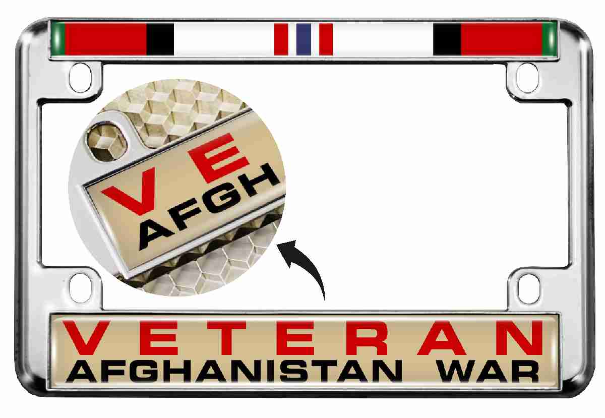 Afghanistan War Veteran - Motorcycle Metal License Plate Frame Questions & Answers