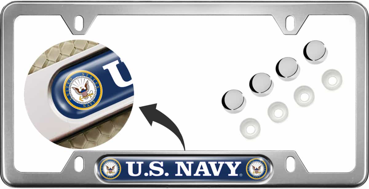 U.S. Navy - Anodized Aluminum Car License Plate Frames Questions & Answers