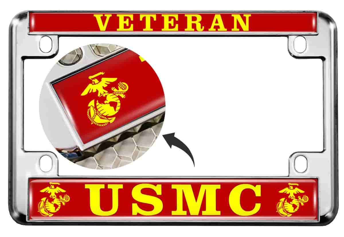 USMC - Veteran Marine Corps EGA - Motorcycle Metal License Plate Frame Questions & Answers